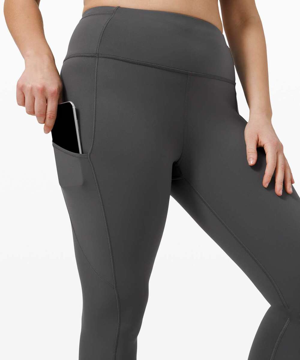 Lululemon Fast and Free Tight 28" Non-Reflective Graphite Gray Size 4 Pockets